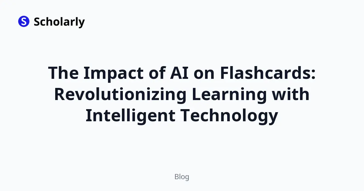 The Impact of AI on Flashcards: Revolutionizing Learning with Intelligent Technology editorial illustration