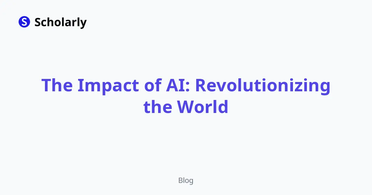 The Impact of AI: Revolutionizing the World editorial illustration