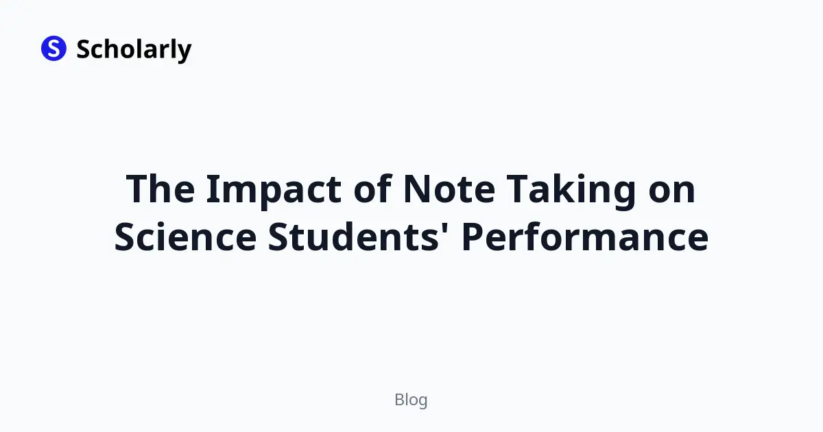 The Impact of Note Taking on Science Students' Performance editorial illustration