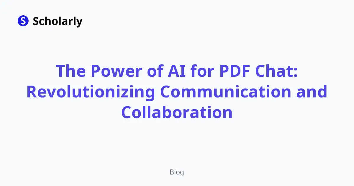 The Power of AI for PDF Chat: Revolutionizing Communication and Collaboration editorial illustration