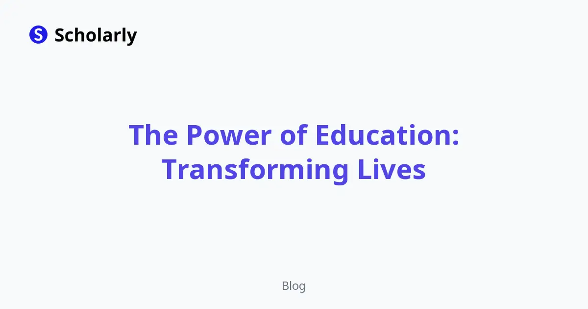 The Power of Education: Transforming Lives editorial illustration