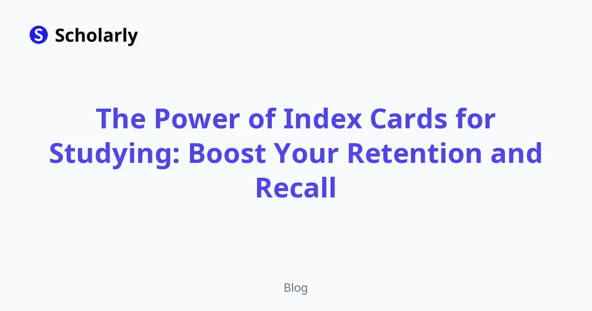 The Power of Index Cards for Studying: Boost Your Retention and Recall editorial illustration