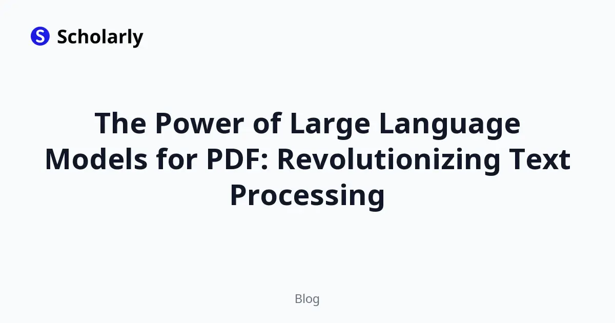 The Power of Large Language Models for PDF: Revolutionizing Text Processing editorial illustration