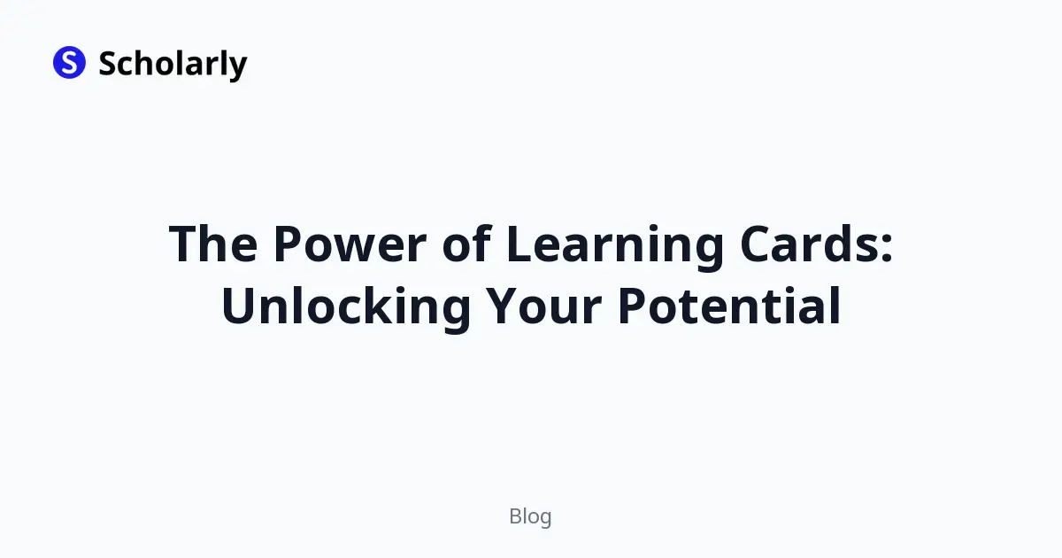 The Power of Learning Cards: Unlocking Your Potential editorial illustration