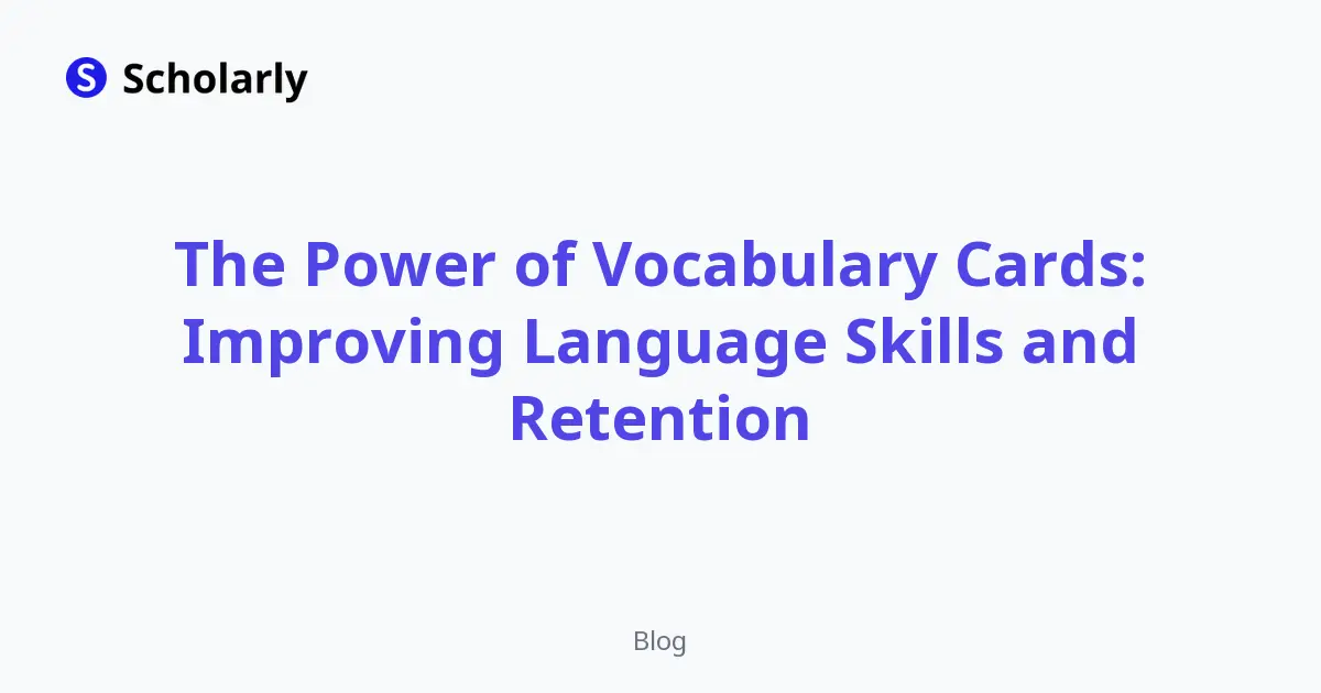 The Power of Vocabulary Cards: Improving Language Skills and Retention editorial illustration