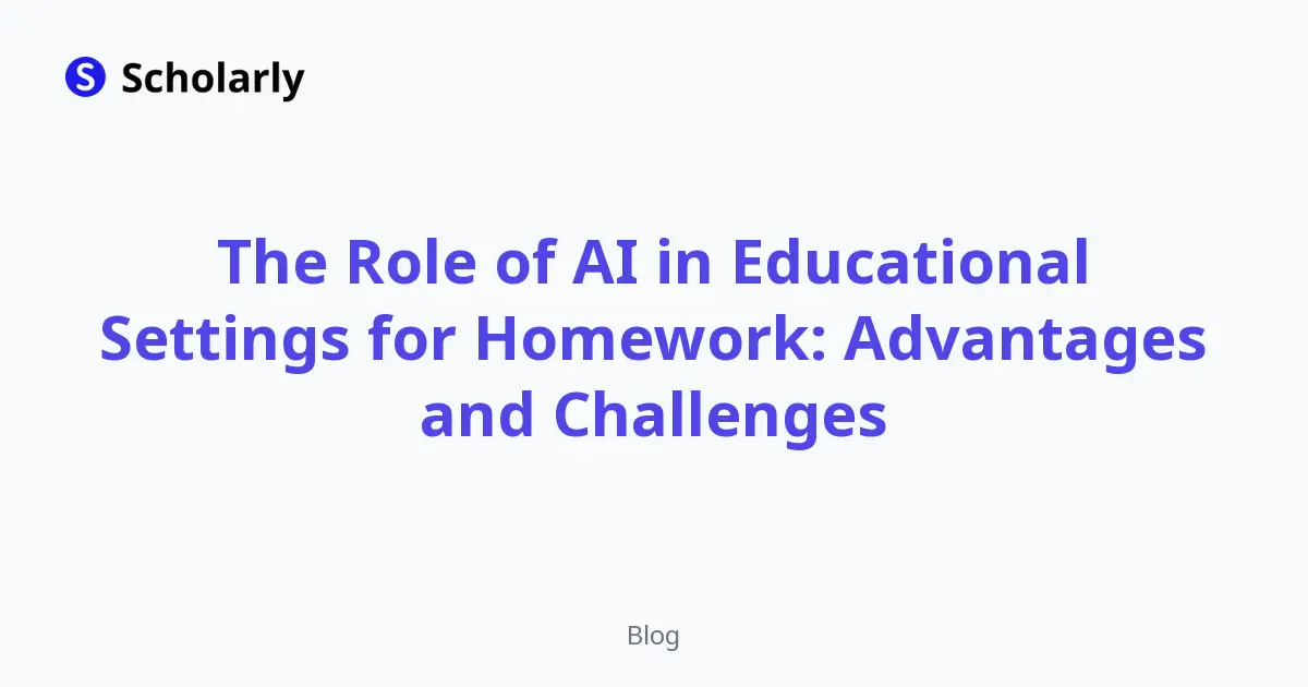 The Role of AI in Educational Settings for Homework: Advantages and Challenges editorial illustration
