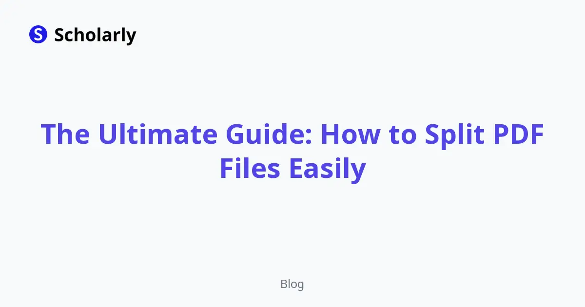 The Ultimate Guide: How to Split PDF Files Easily editorial illustration
