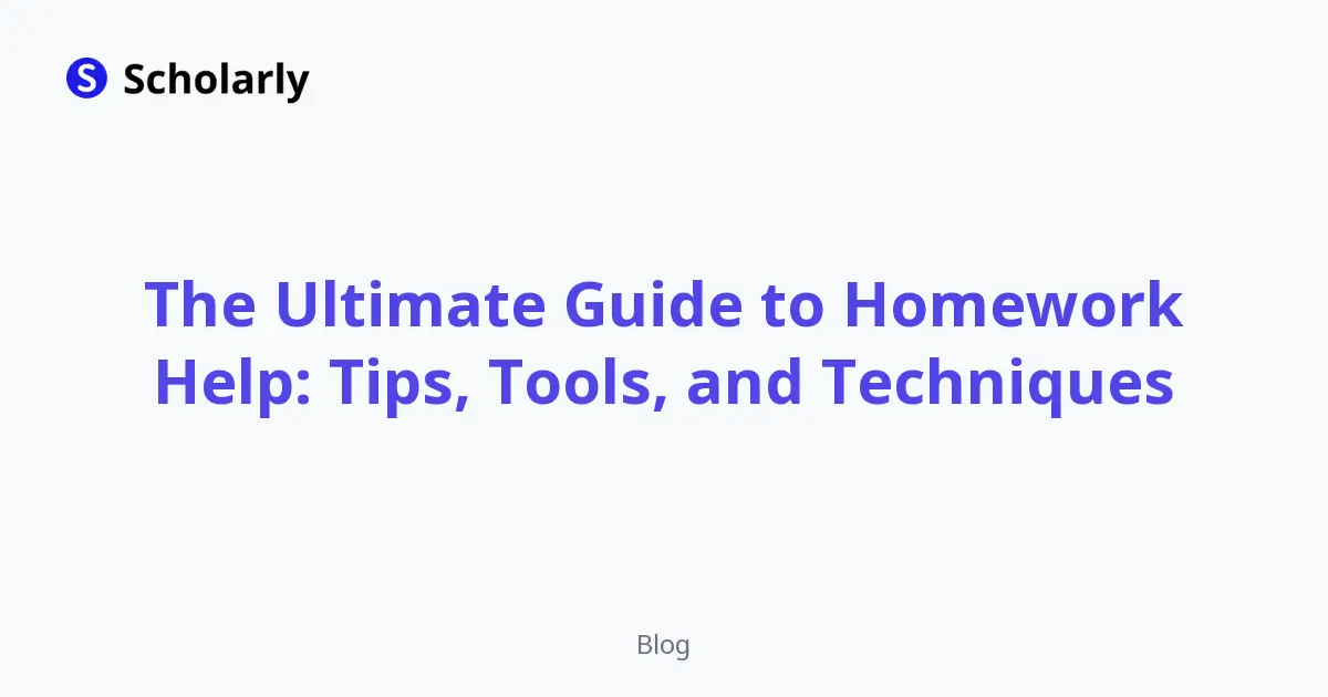 Homework Help Techniques for Faster Assignments editorial illustration