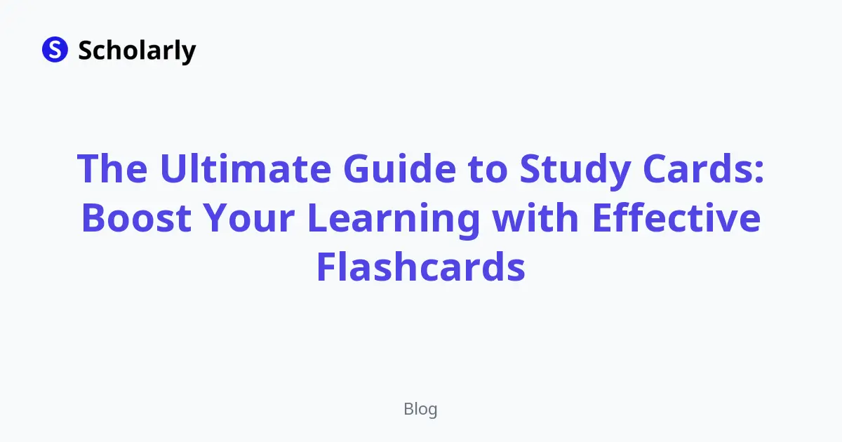 The Ultimate Guide to Study Cards: Boost Your Learning with Effective Flashcards editorial illustration
