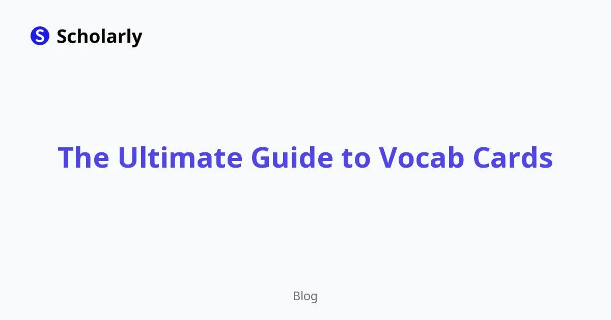 The Ultimate Guide to Vocab Cards editorial illustration