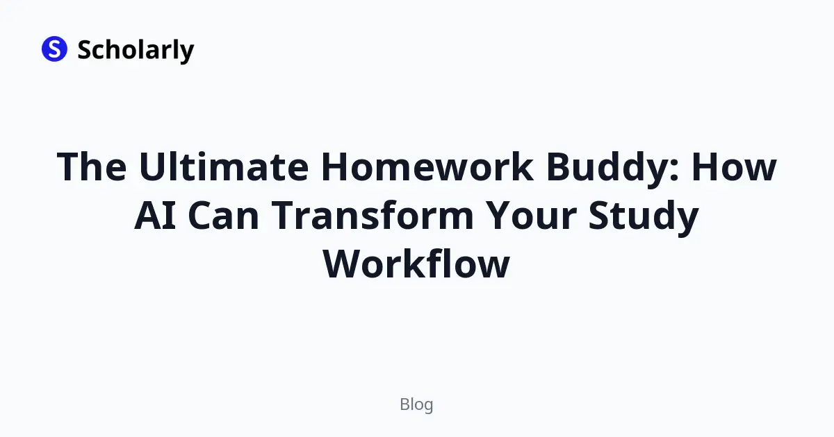 The Ultimate Homework Buddy: How AI Can Transform Your Study Workflow editorial illustration