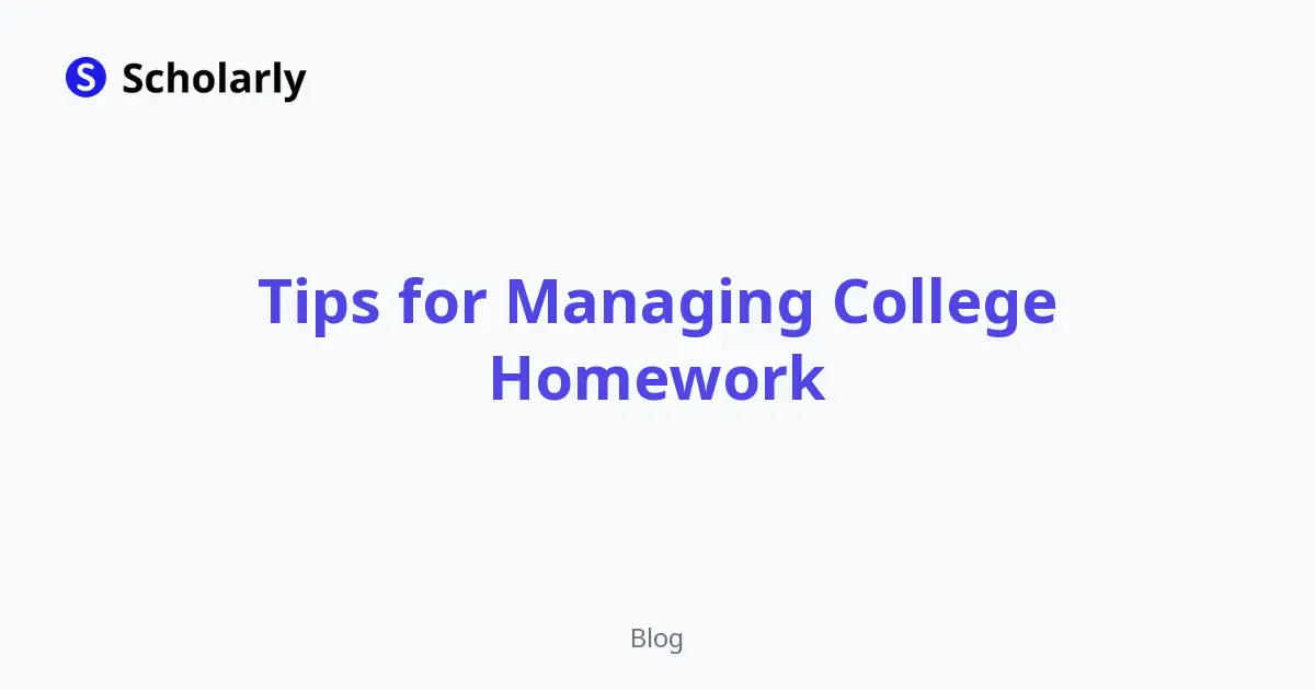 Tips for Managing College Homework editorial illustration