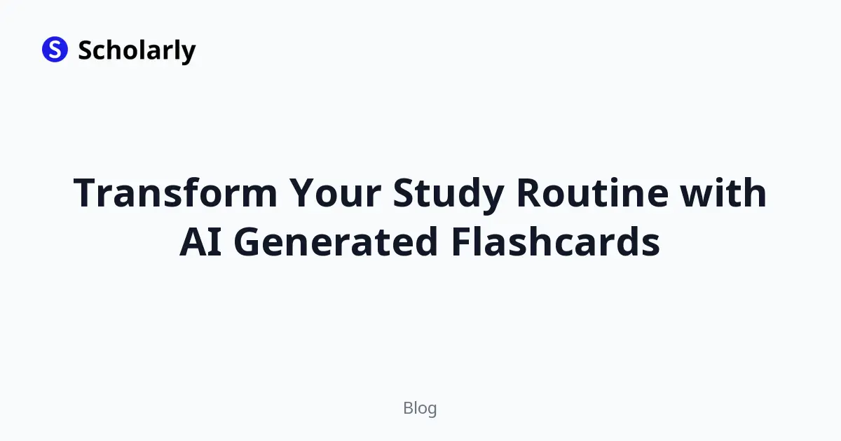 Transform Your Study Routine with AI Generated Flashcards editorial illustration
