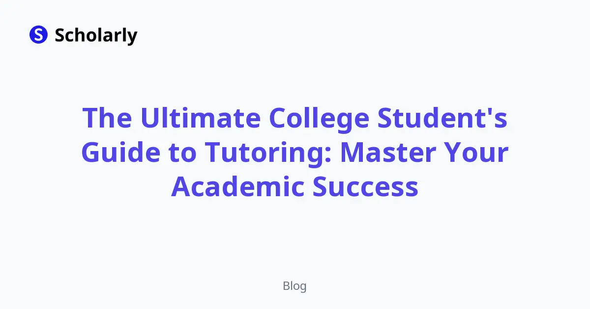The Ultimate College Student's Guide to Tutoring: Master Your Academic Success editorial illustration