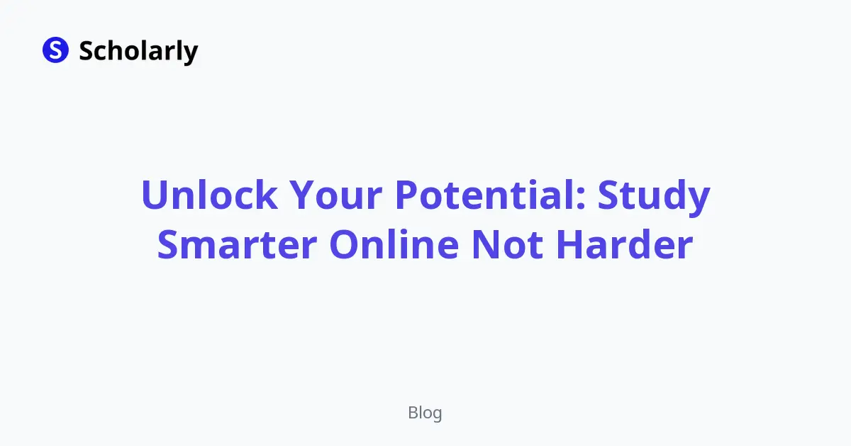 Unlock Your Potential: Study Smarter Online Not Harder editorial illustration