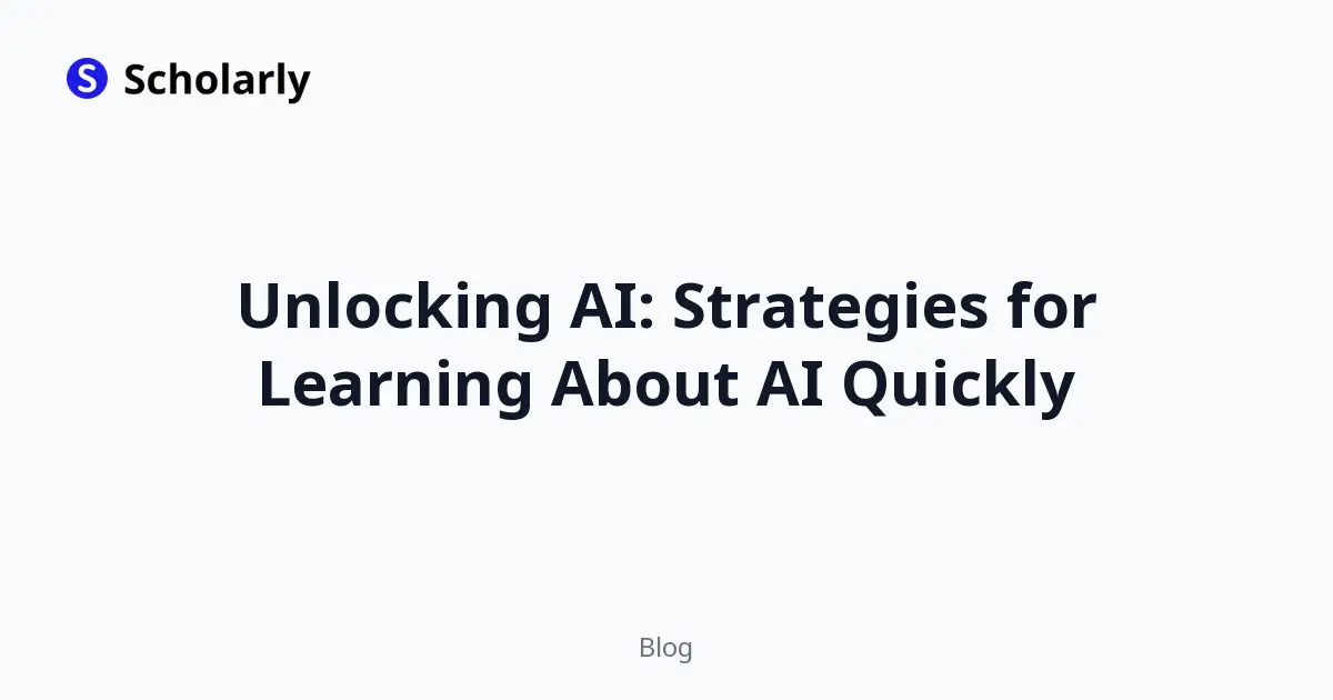 Unlocking AI: Strategies for Learning About AI Quickly editorial illustration