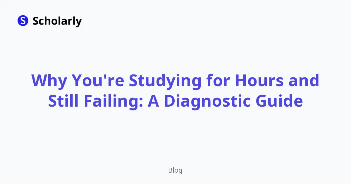 Why You're Studying for Hours and Still Failing: A Diagnostic Guide