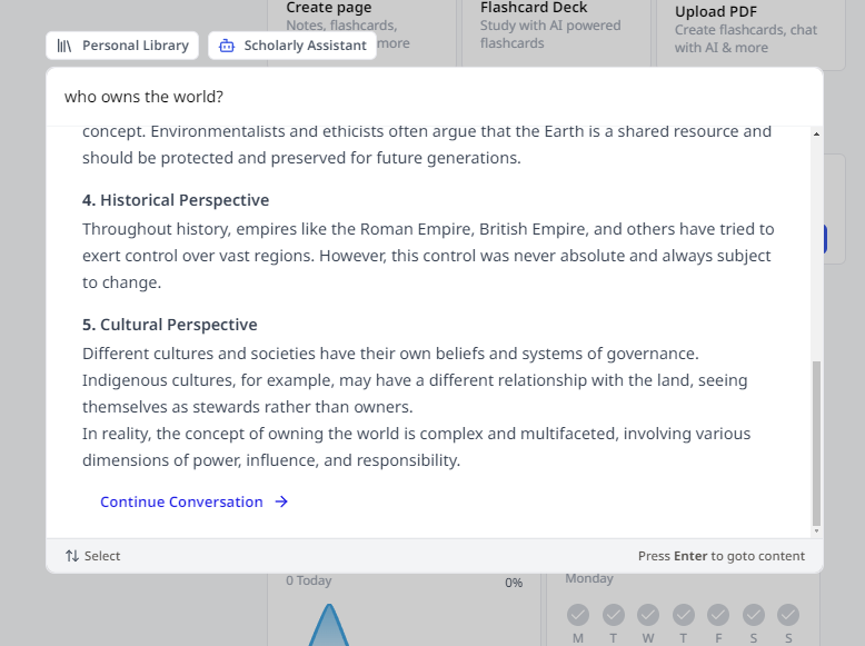 content search ai message
