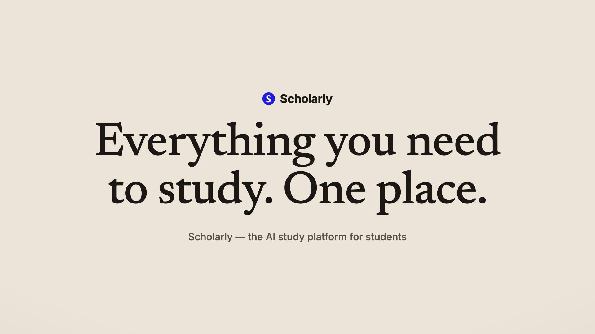 Scholarly — everything you need to study, in one place